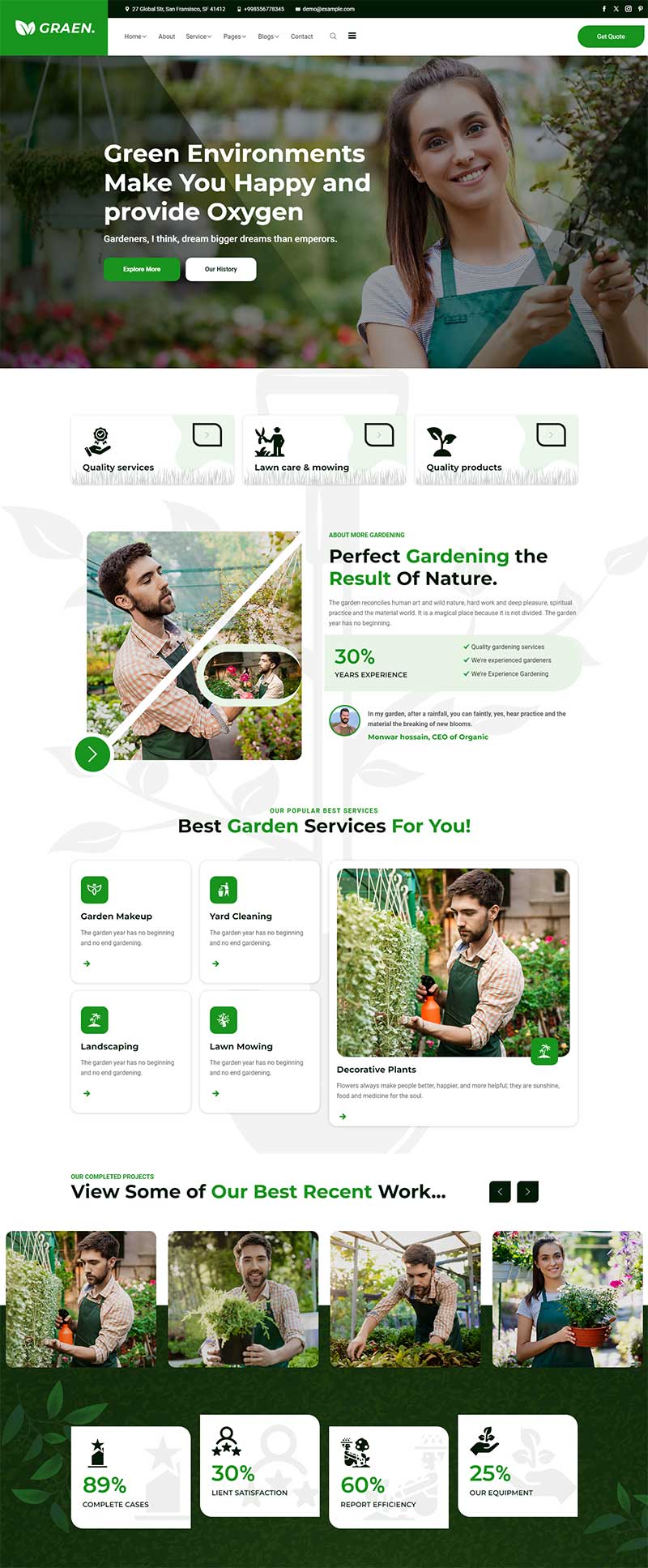 绿色园林花艺服务机构响应式(图1)