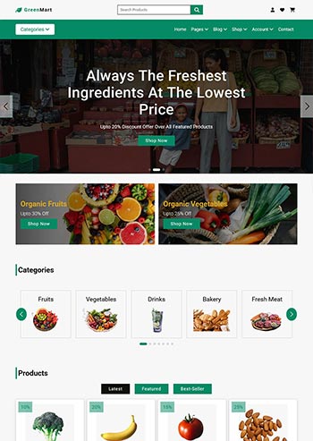 绿色生鲜超市电商前端静态html
