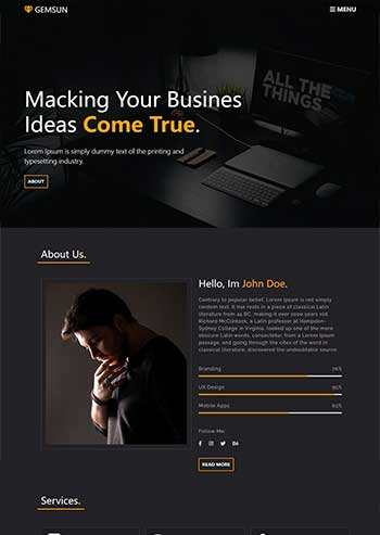 黑色创意设计商业服务html