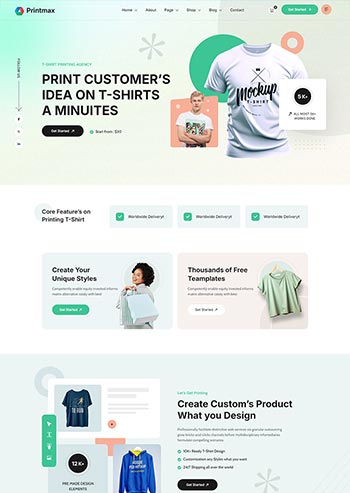 服饰打印店广告网站html