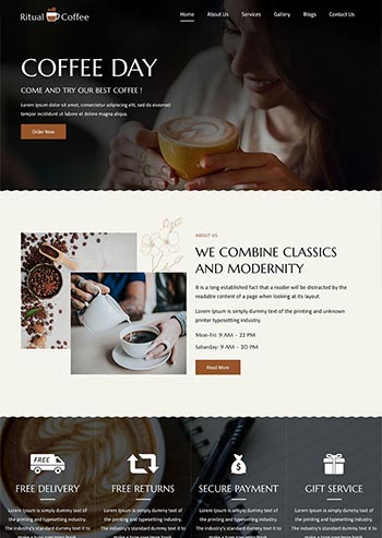 品牌咖啡官网响应式静态html网页