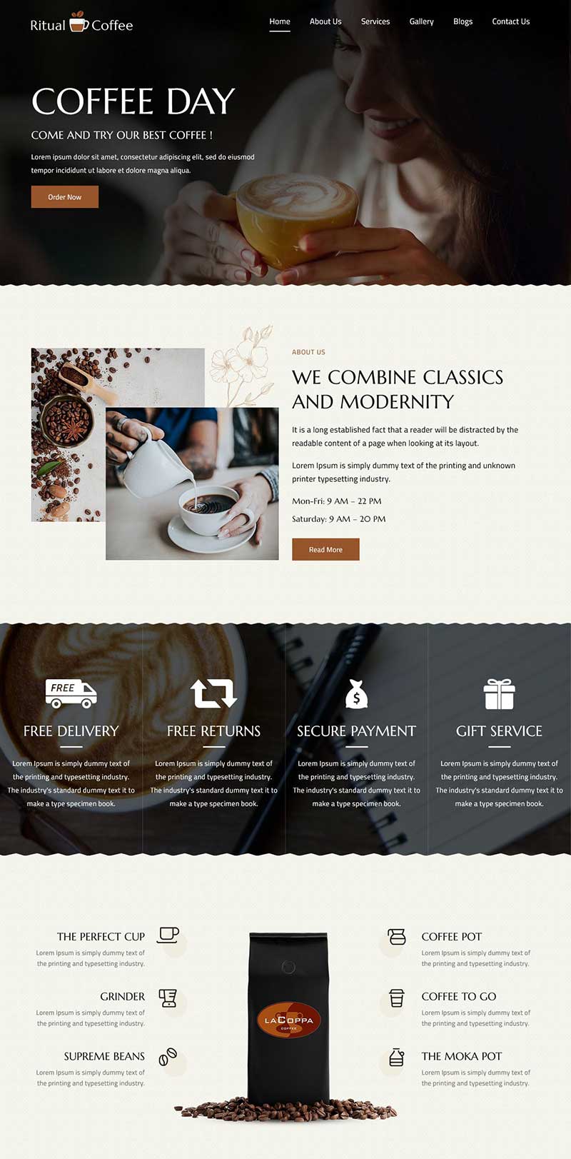 品牌咖啡官网响应式静态html网页(图1)